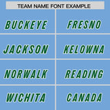 Custom Powder Blue Orange and Kelly Green Sides Gradient Fashion Personalized Team Football Jersey