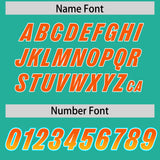 Custom Bright Green Orange and Gold Sides Gradient Fashion Personalized Team Football Jersey