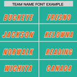 Custom Bright Green Orange and Gold Sides Gradient Fashion Personalized Team Football Jersey