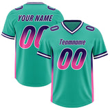 Custom Bright Green Purple and Pink Sides Gradient Fashion Personalized Team Football Jersey