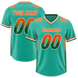 Custom Bright Green Orange and Kelly Green Sides Gradient Fashion Personalized Team Football Jersey