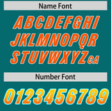 Custom Aqua Gold Sides Gradient Fashion Personalized Team Football Jersey