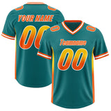 Custom Aqua Gold Sides Gradient Fashion Personalized Team Football Jersey