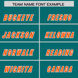 Custom Aqua Gold Sides Gradient Fashion Personalized Team Football Jersey