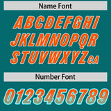 Custom Aqua Orange and Bright Green Sides Gradient Fashion Personalized Team Football Jersey