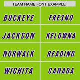 Custom Neon Green Purple and Orange Sides Gradient Fashion Personalized Team Football Jersey