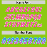 Custom Neon Green Powder Blue and Pink Sides Gradient Fashion Personalized Team Football Jersey