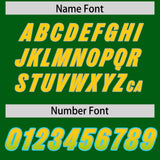 Custom Kelly Green Gold Sides Gradient Fashion Personalized Team Football Jersey