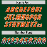 Custom Green Orange and Navy Sides Gradient Fashion Personalized Team Football Jersey