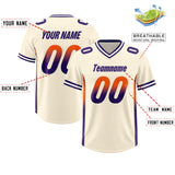 Custom Cream Orange and Purple Sides Gradient Fashion Personalized Team Football Jersey