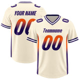Custom Cream Orange and Purple Sides Gradient Fashion Personalized Team Football Jersey