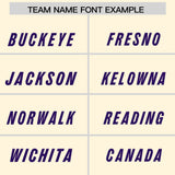 Custom Cream Purple and Powder Blue Sides Gradient Fashion Personalized Team Football Jersey