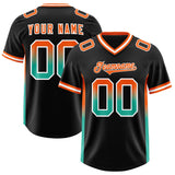 Custom Black Orange and Bright Green Sides Gradient Fashion Personalized Team Football Jersey