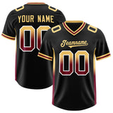 Custom Black Khaki and Cardinal Sides Gradient Fashion Personalized Team Football Jersey