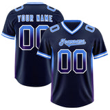 Custom Navy Powder Blue and Purple Sides Gradient Fashion Personalized Team Football Jersey