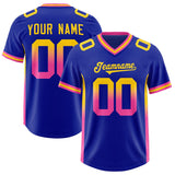 Custom Royal Gold Sides Gradient Fashion Personalized Team Football Jersey