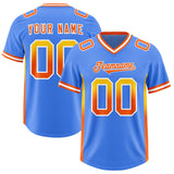 Custom Powder Blue Gold and  Sides Gradient Fashion Personalized Team Football Jersey