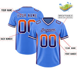 Custom Powder Blue Orange and Purple Sides Gradient Fashion Personalized Team Football Jersey
