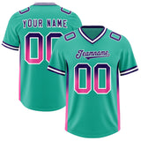 Custom Bright Green Purple and Pink Sides Gradient Fashion Personalized Team Football Jersey