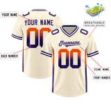 Custom Cream Orange and Purple Sides Gradient Fashion Personalized Team Football Jersey