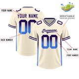 Custom Cream Purple and Powder Blue Sides Gradient Fashion Personalized Team Football Jersey