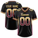 Custom Black Khaki and Cardinal Sides Gradient Fashion Personalized Team Football Jersey