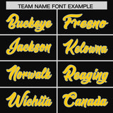 Custom Black Pink and Gold Sides Gradient Fashion Personalized Team Football Jersey