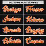 Custom Black Royal and Orange Sides Gradient Fashion Personalized Team Football Jersey