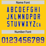 Custom Gold Royal and Orange Sides Gradient Fashion Personalized Team Football Jersey