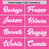 Custom Pink Gold Sides Gradient Fashion Personalized Team Football Jersey
