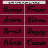 Custom Cardinal Black and Khaki Sides Gradient Fashion Personalized Team Football Jersey