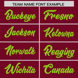 Custom Cardinal Neon Green and Gold Sides Gradient Fashion Personalized Team Football Jersey