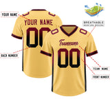 Custom Khaki Cardinal and Black Sides Gradient Fashion Personalized Team Football Jersey
