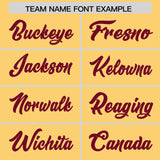 Custom Khaki Cardinal and Black Sides Gradient Fashion Personalized Team Football Jersey