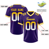 Custom Purple Gold Sides Gradient Fashion Personalized Team Football Jersey