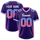 Custom Purple Powder Blue and Pink Sides Gradient Fashion Personalized Team Football Jersey