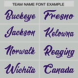 Custom Gray Pink and Purple Sides Gradient Fashion Personalized Team Football Jersey