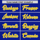 Custom Royal Gold Sides Gradient Fashion Personalized Team Football Jersey