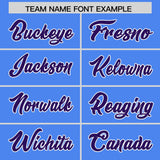 Custom Powder Blue Pink and Purple Sides Gradient Fashion Personalized Team Football Jersey