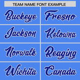 Custom Powder Blue Royal and Orange Sides Gradient Fashion Personalized Team Football Jersey