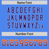 Custom Powder Blue Orange and Purple Sides Gradient Fashion Personalized Team Football Jersey