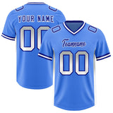 Custom Powder Blue Gray and White Sides Gradient Fashion Personalized Team Football Jersey
