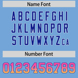 Custom Powder Blue Pink and Gold Sides Gradient Fashion Personalized Team Football Jersey