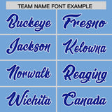 Custom Powder Blue Pink and Gold Sides Gradient Fashion Personalized Team Football Jersey