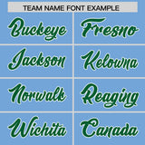 Custom Powder Blue Orange and Kelly Green Sides Gradient Fashion Personalized Team Football Jersey