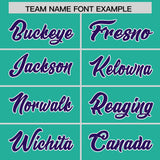 Custom Bright Green Purple and Pink Sides Gradient Fashion Personalized Team Football Jersey