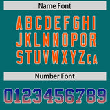 Custom Aqua Royal and Orange Sides Gradient Fashion Personalized Team Football Jersey