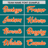 Custom Aqua Royal and Orange Sides Gradient Fashion Personalized Team Football Jersey