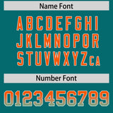 Custom Aqua Orange and Bright Green Sides Gradient Fashion Personalized Team Football Jersey
