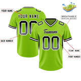 Custom Neon Green Black and White Sides Gradient Fashion Personalized Team Football Jersey